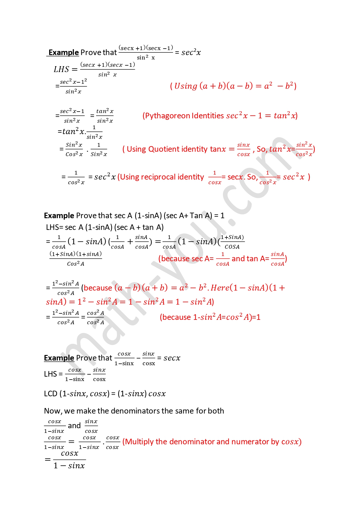 Trigonometric Identities 7485